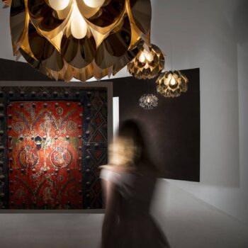 Slamp Flora – dizajnérska lampa, zlatá, 50 cm