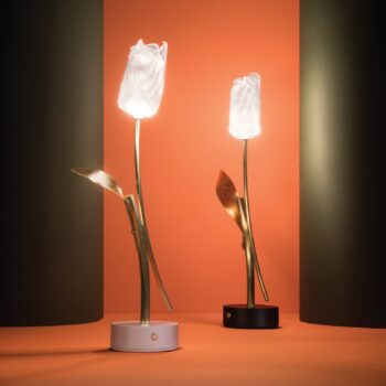 Slamp LED dobíjacia stolová lampa Tulip, čierna základňa