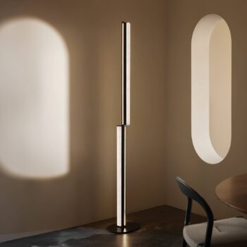 Slamp LED stojacia lampa Modula twisted, skladaná, čierna