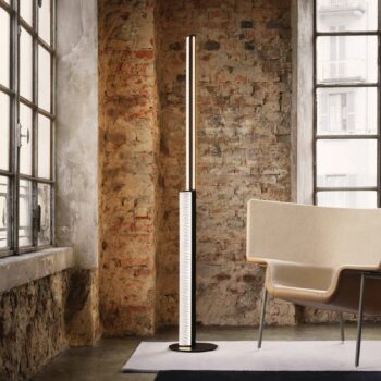 Slamp LED stojacia lampa Modula twisted, skladaná, čierna