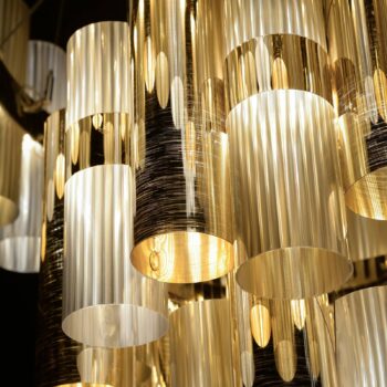 Slamp La Lollo L závesné LED svietidlo Ø80cm zlatá