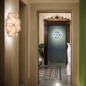 Slamp La Vie M stropné svietidlo šírka 47cm jantár