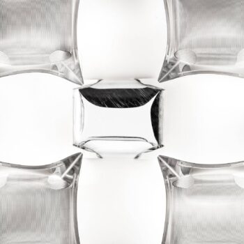 Slamp Mida nástenné svetlo 32x32 cm, platina/biela