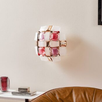 Slamp Mida nástenné svetlo 32x32 cm ružová/biela