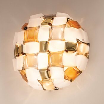 Slamp Mida nástenné svietidlo 32x32cm jantár/biele