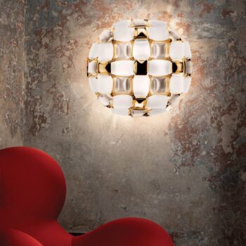 Slamp Mida stropné svietidlo, 50 cm, bielo-zlaté