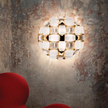 Slamp Mida stropné svietidlo, Ø 67 cm, zlaté/biele