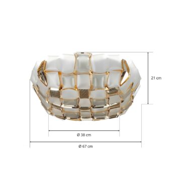 Slamp Mida stropné svietidlo, Ø 67 cm, zlaté/biele