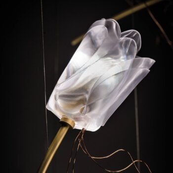 Slamp Tulip 7 závesné LED prizma/mosadz hranaté
