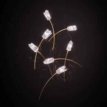 Slamp Tulip 7 závesné LED prizma/mosadz okrúhle