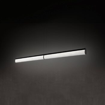 Slampa LED závesná lampa Modula Double, krištáľová, čierna