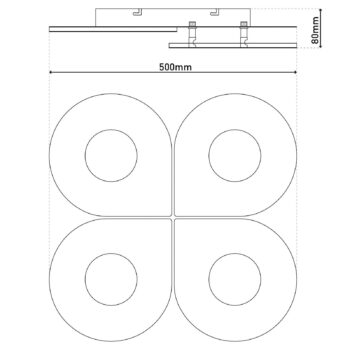 Smilla LED stropné svietidlo, biele, kov, 50x50 cm, CCT Remote