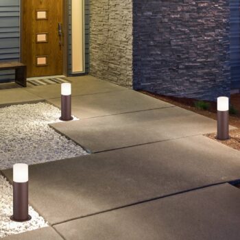 Soklové svietidlo Hoosic hliníkový odliatok hrdza