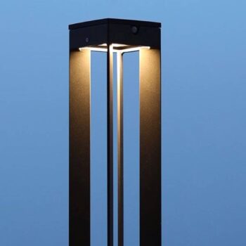 Solárna LED lampa Borne so snímačom, 90 cm, sivá