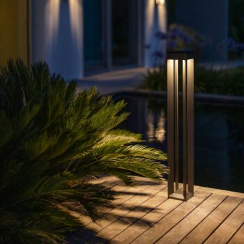 Solárna LED lampa Borne so snímačom, 90 cm, sivá