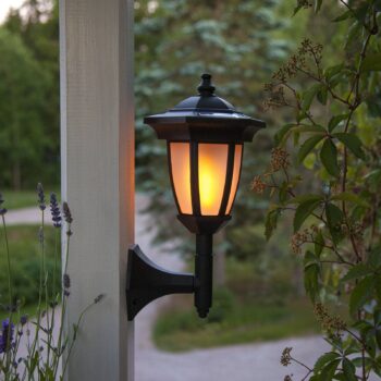 Solárna LED lampa Flame, 4 v 1, čierna