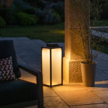 Solárna LED lampa Tradition, antracitová, výška 65 cm