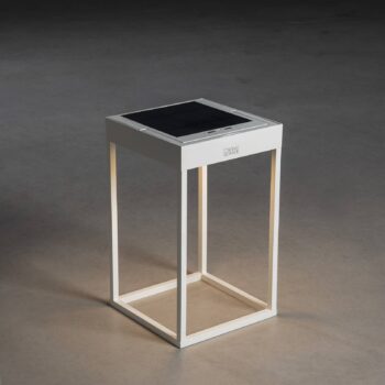 Solárna LED lucerna Portofino, stena/stôl, biela