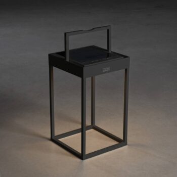 Solárna LED lucerna Portofino, stena/stôl, čierna