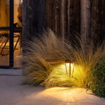 Solárna LED pochodeň Tinka, 52 cm vysoká, corten