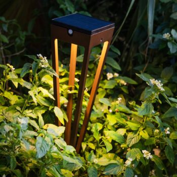 Solárna LED pochodeň Tinka, 52 cm vysoká, corten