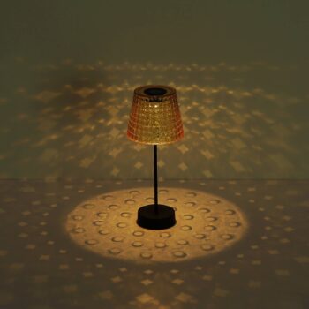 Solárna lampa 36634-2A sada 2 ks čierna/jantárová