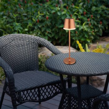 Solarna lampa, kov, medená farba, výška 41 cm, IP44