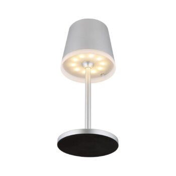 Solarna lampa, kov, strieborná farba, výška 41 cm, IP44