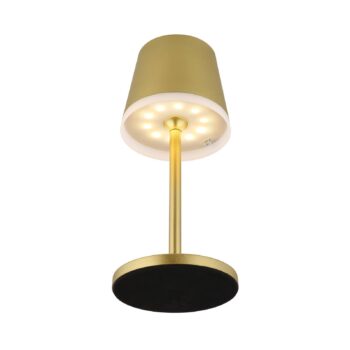 Solarna lampa, kov, zlatá farba, výška 41 cm, IP44