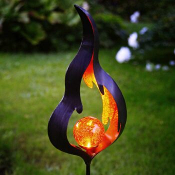 Solárna lampa s hrotom do zeme Melilla plameň LED