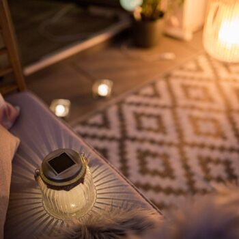 Solárna sklená LED stolová lampa Jar