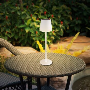 Solárna stolová lampa 36637, IP44, biela
