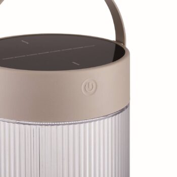 Solárna stolová lampa Coupar, piesková farba, plast, IP44