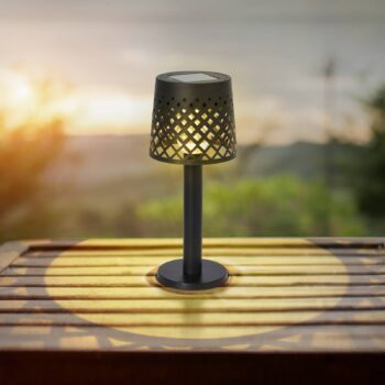 Solárna stolová lampa na batérie 36631 IP44 čierna