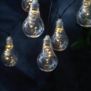Solárna svetelná reťaz LED Glow, číra, teplá biela, dĺžka 190 cm