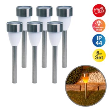 Solárne LED svietidlo 4135006 plameňový efekt 6 ks