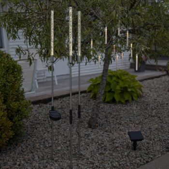 Solárne LED svietidlo Bubbly sada 3 ks teplá biela