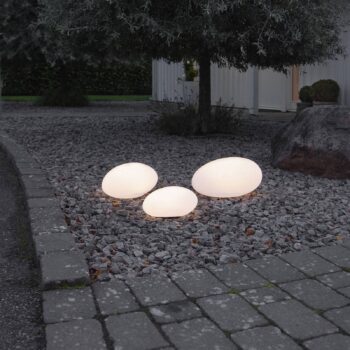 Solárne LED svietidlo Globy v tvare kameňa 26,5 cm