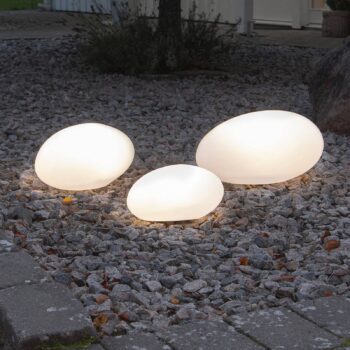 Solárne LED svietidlo Globy v tvare kameňa 26,5 cm
