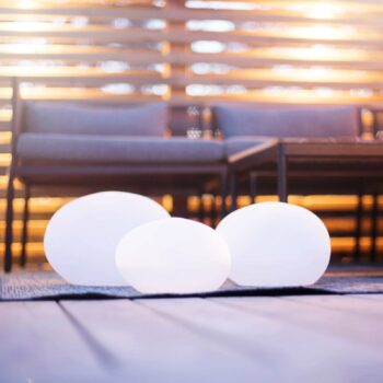 Solárne LED svietidlo Globy v tvare kameňa 26,5 cm