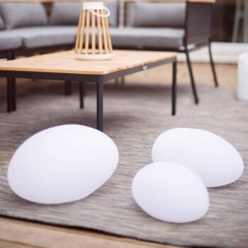 Solárne LED svietidlo Globy v tvare kameňa 26,5 cm