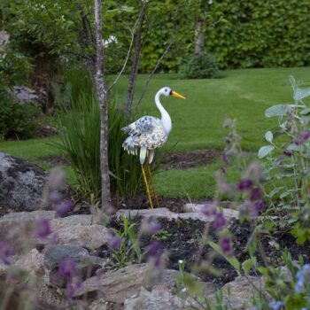 Solárne LED svietidlo Heron ako figúrka volavky