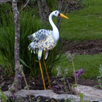 Solárne LED svietidlo Heron ako figúrka volavky