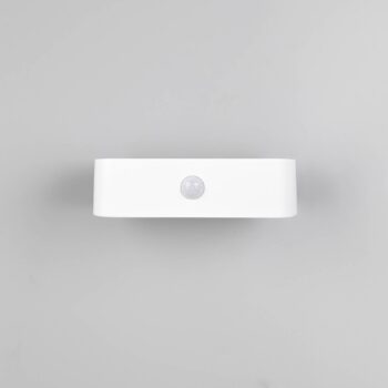 Solárne nástenné svetlo Bilbao, biele, výška 6 cm, senzor, hore/dole