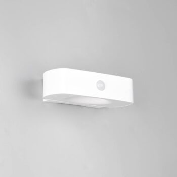 Solárne nástenné svetlo Bilbao, biele, výška 6 cm, senzor, hore/dole