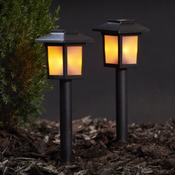 Solárne soklové LED Flame Mini v sade 2 kusov