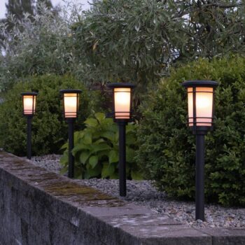 Solárne soklové LED Flame s plameňovým efektom
