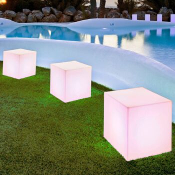 Solárne svetlo Newgarden Cuby cube, výška 43 cm
