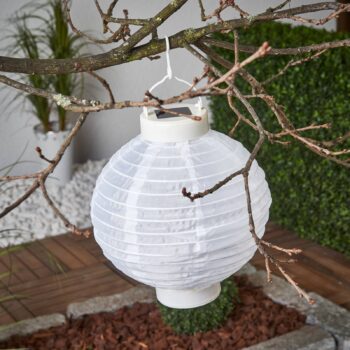 Solárny LED lampión Jerrit 20 cm, biely