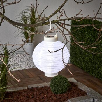 Solárny LED lampión Jerrit 20 cm, biely